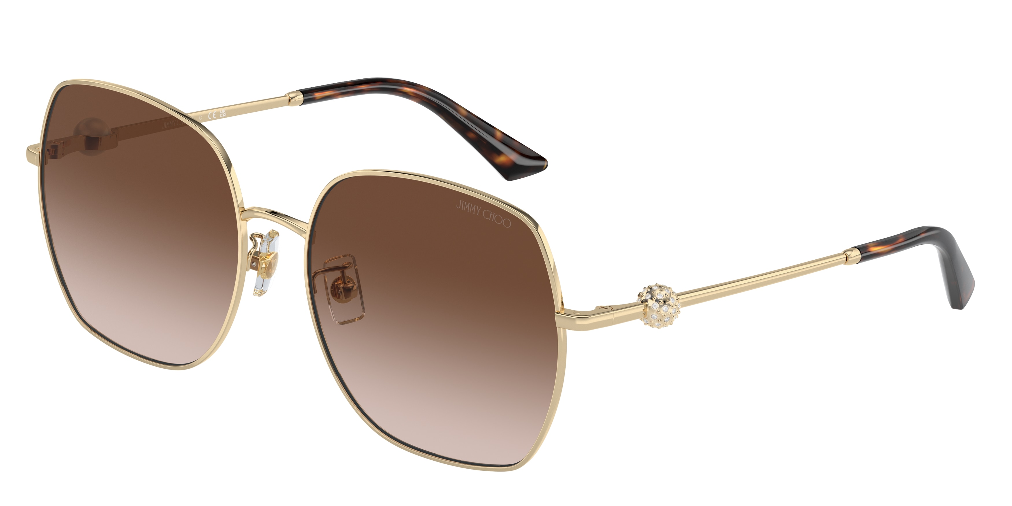 Jimmy Choo Damen JC4008HD 300613 Sonnenbrillen Metall Gold Braun Quadratisch Normal Schattiert-image